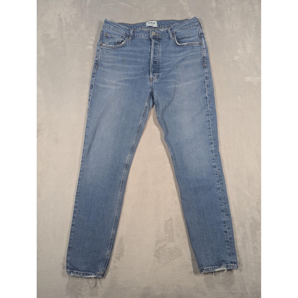 AGOLDE Jeans Womens 30 Blue Light Wash Mid Rise Nico Skinny Stretch Denim